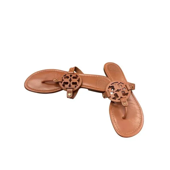Tory Burch Miller wms brown leather thong sandals Sz 8.5M SKU 9925 - Picture 2 of 14